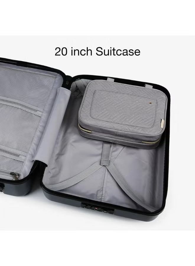 SamoDani Hanging Toiletry & Cosmetic Travel Bag for Men & Women, Large Capacity Waterproof Makeup Organizer with Multiple Compartments, Transparent Pockets & 360° Swivel Hook for Bathroom, Gym & Travel Grey - Image 2